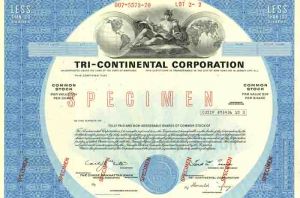 Tri - Continental Corporation - Stock Certificate